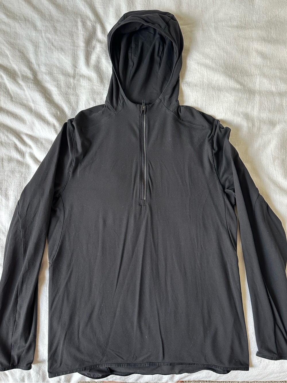 Lulu lemon Black lightweight Hooded Half-Zip Pullover